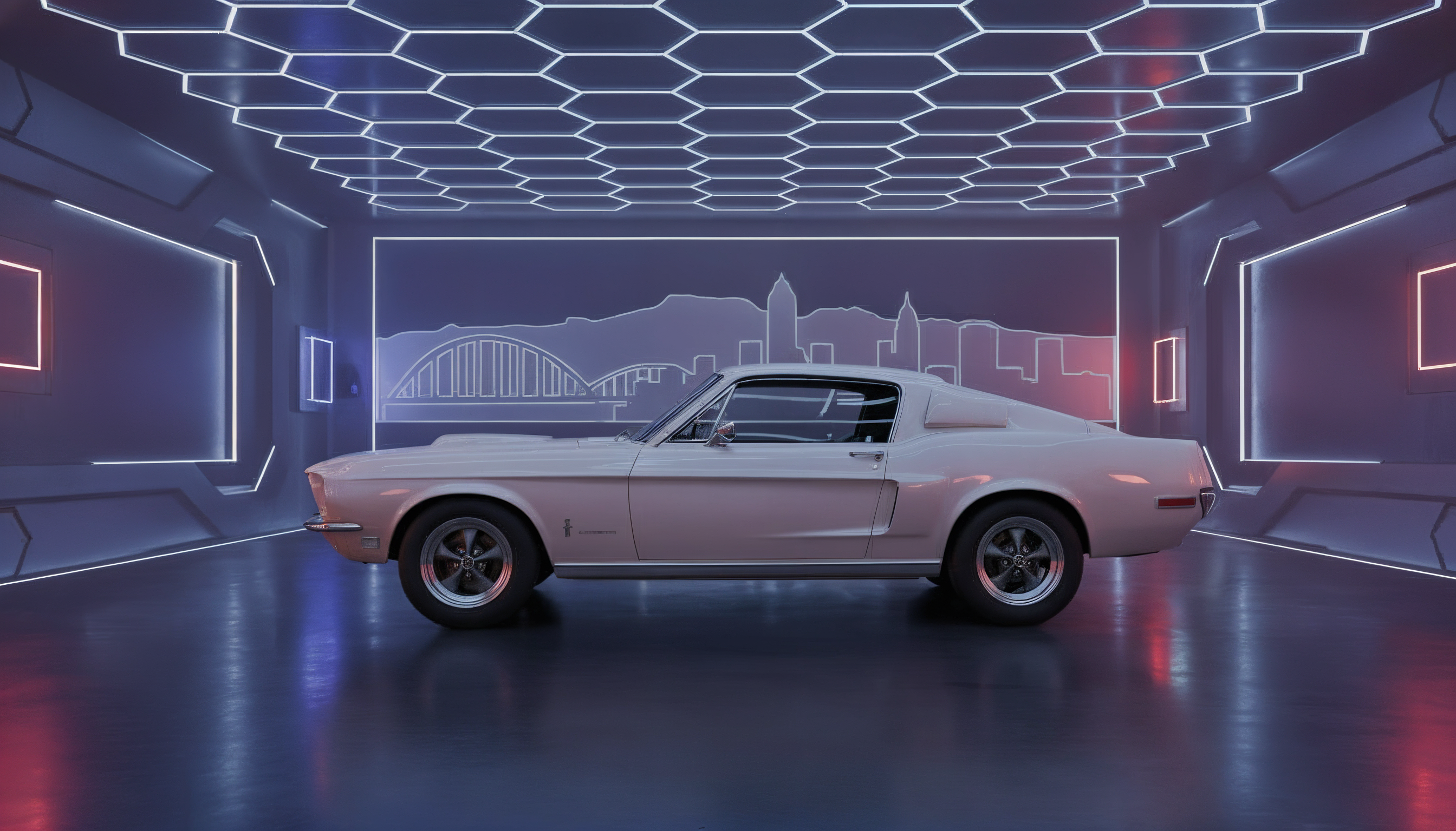 Ford Mustang GT500 1968 - AI-generated car visualization by Montera Studio