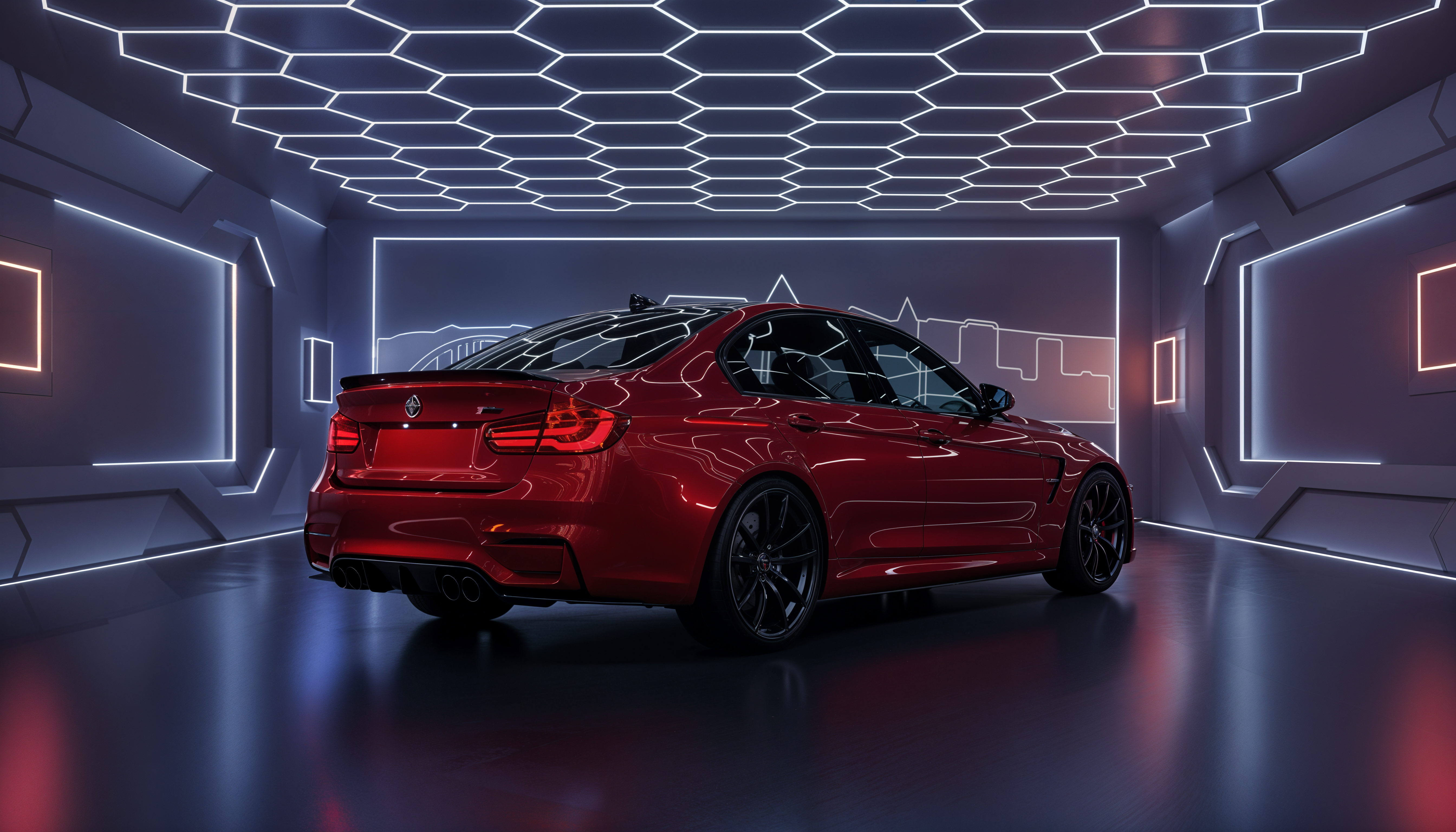 Imola Red F82 - AI-generated car visualization by Montera Studio