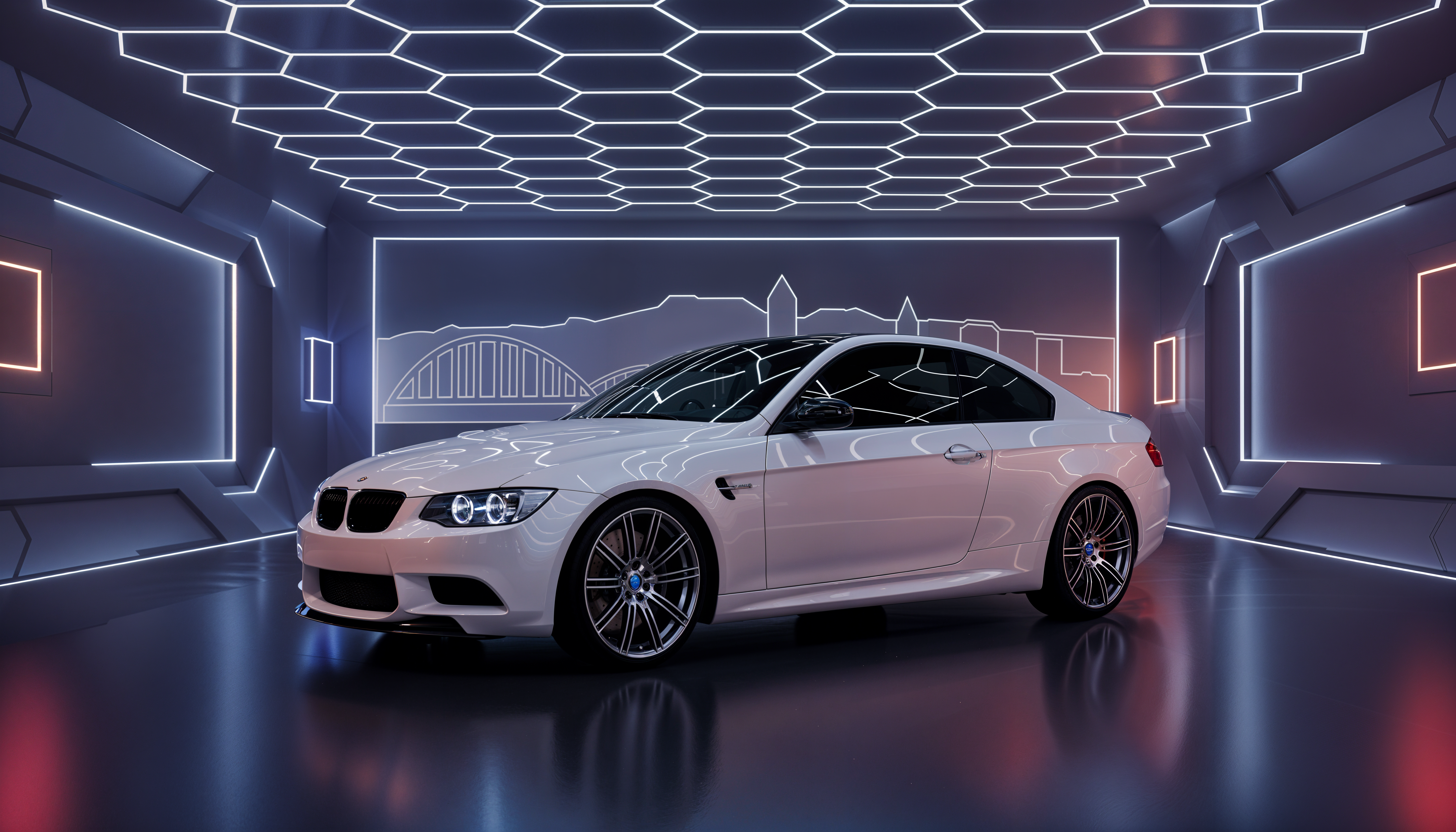 AI-powered car visualization showing photorealistic vehicle rendering with multiple angles